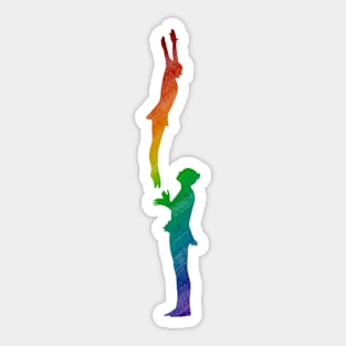 Women’s pair doing toe pitch straight jump Sticker